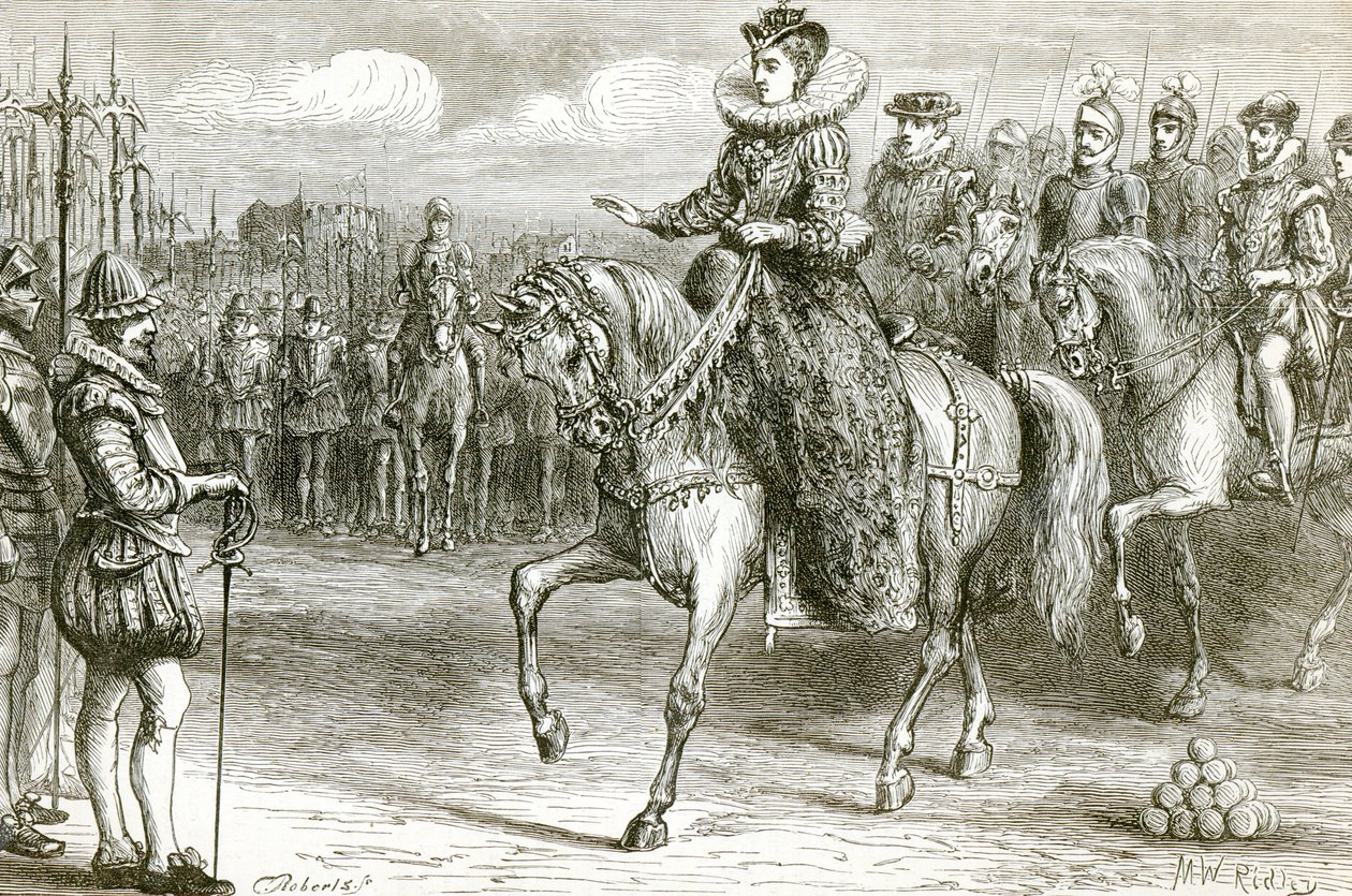 Dronning Elizabeth på Tilbury av Matthew White Ridley