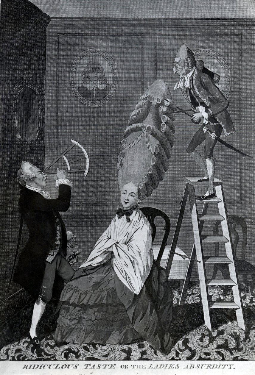 Ridiculous Taste, or The Ladies Absurdity, ca. 1776 (mezzotint) av Matthew or Matthias Darly