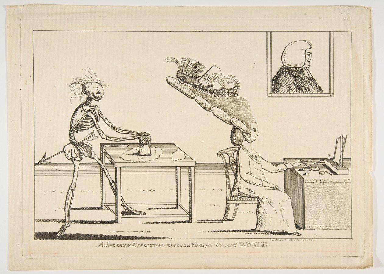 En rask og effektiv forberedelse til den neste verden, 1. mai 1777. av Matthew Darly