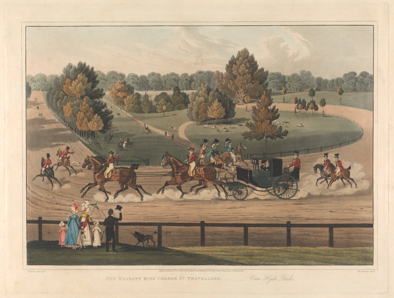 Trener: Hans Majestet Kong George IV. På reise - Se Hyde Park. av Matthew Dubourg
