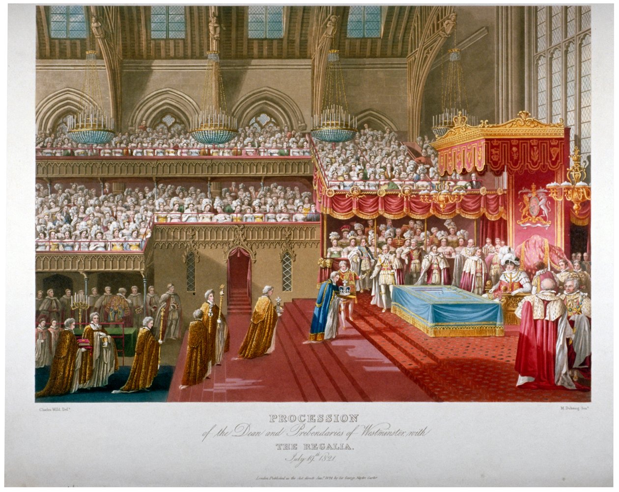 Kroningen av kong George IV, Westminster Hall, London, 1821 1824. av Matthew Dubourg