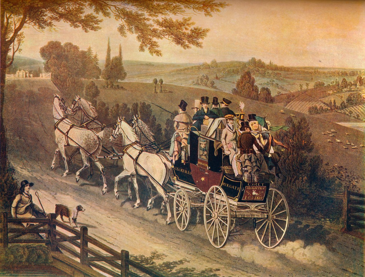 Scenecoach, c1800-tallet av Matthew Dubourg
