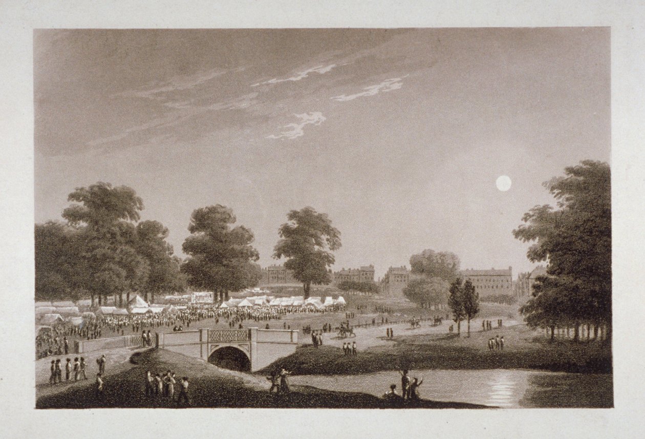 Utsikt over Serpentine og Hyde Park, London, 1814. av Matthew Dubourg
