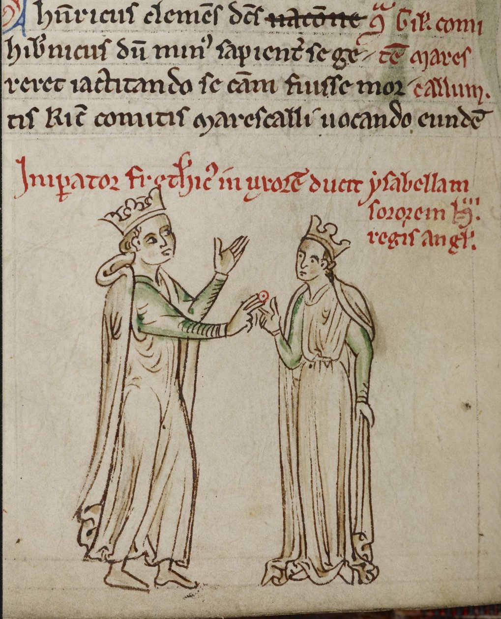 Frederick II og Isabella av England Fra Historia Anglorum, Chronica majora av Matthew Paris