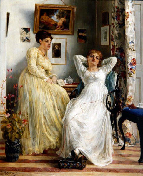 Sisters, ca. 1876 (olje på lerret) av Matthew White Ridley