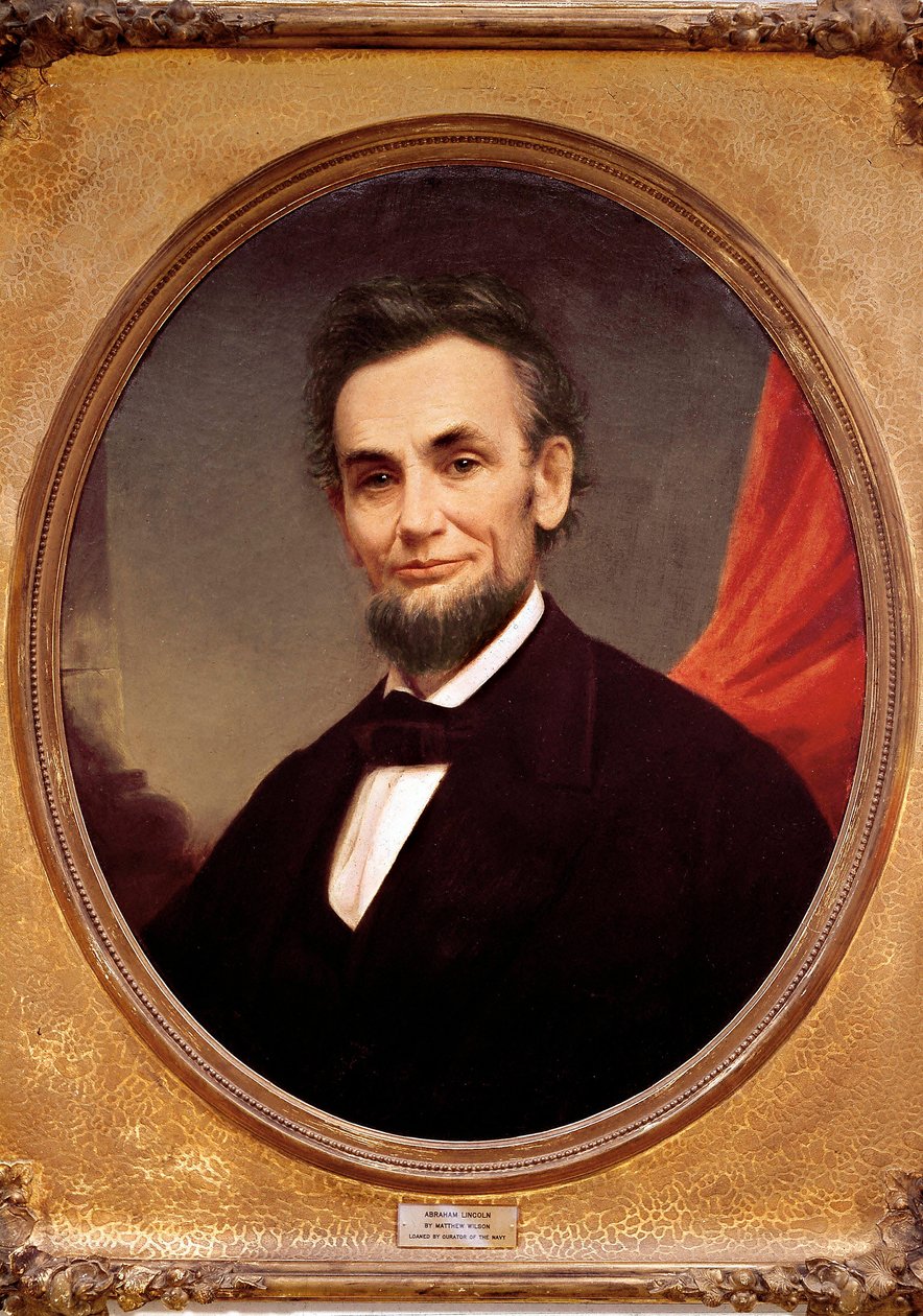 Portrett av den amerikanske presidenten Abraham Lincoln (1809-1865) av Matthew Wilson