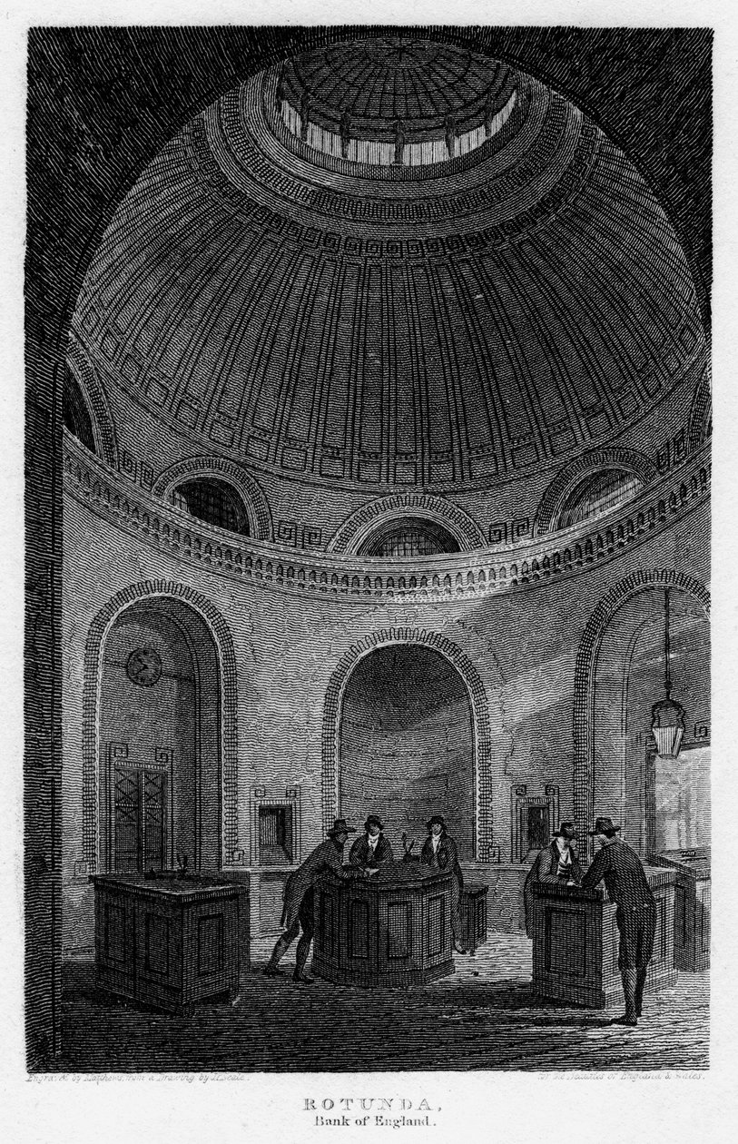 Rotunda, Bank of England, City of London, 1816. av Matthews