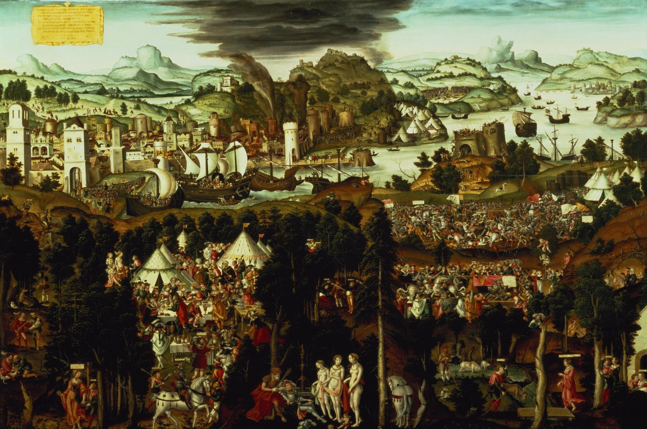 The Judgment of Paris and the Trojan War, 1540 (for detaljer se 95096) av Matthias Gerung or Gerou
