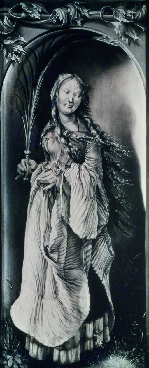 St. Lucy (ca. 283-c. 304) (grisaille) av Matthias Grünewald