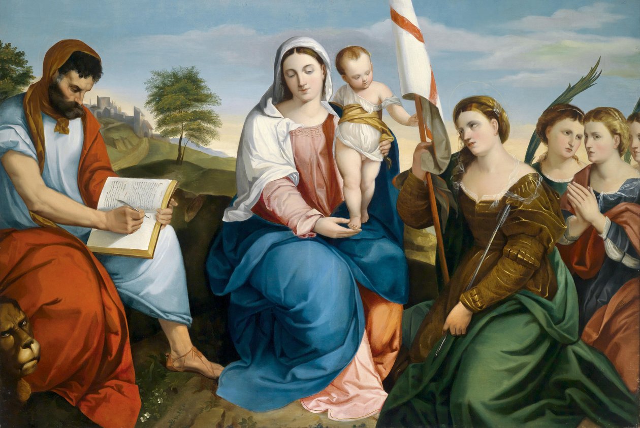 Madonna med Child og Saint Mark Evangelista, samt Ursula med jomfruer av Matthias Ranftl