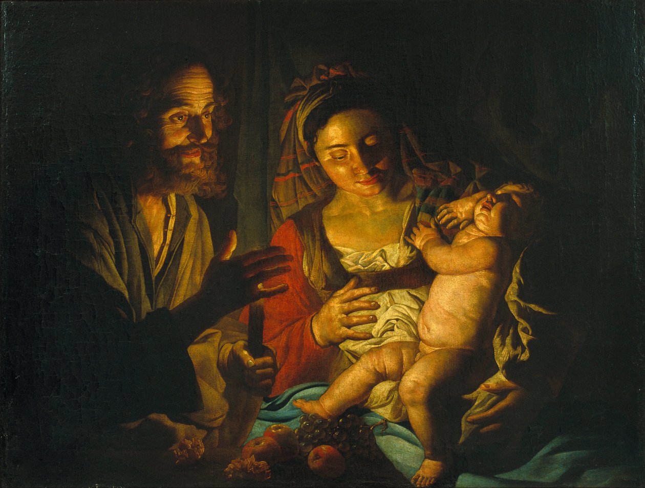 Hellig familie av Matthias Stom