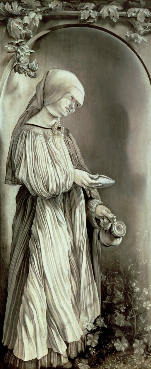 St. Elizabeth av Ungarn (1207-31) 1509 (grisaille) av Matthias (c.1480 1528) Grunewald