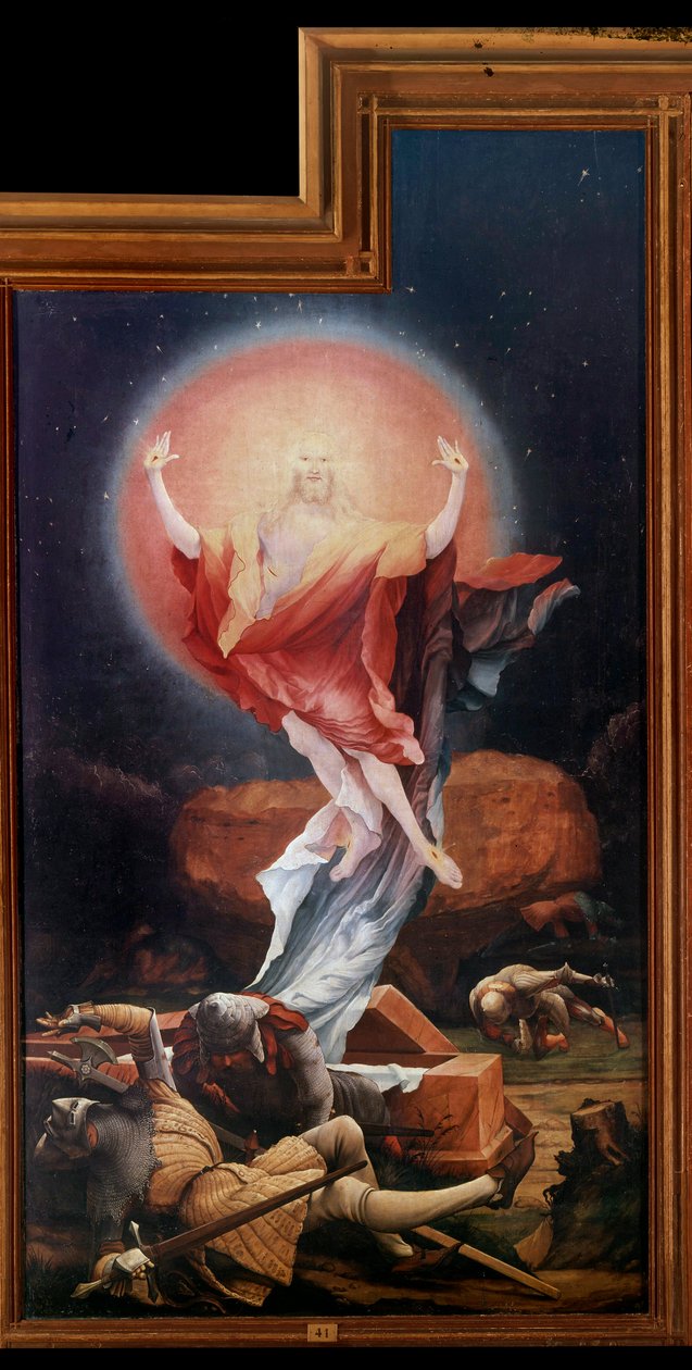 Altertavle av Issenheim (eller Isenheim): "" Oppstandelsen""" Paneler av Mathis Neithardt Gothardt dit Matthias Grunewald (1480-1528) (ec.all.) 1512-1516 Colmar, Musee Unterlinden av Matthias (c.1480 1528) Grunewald