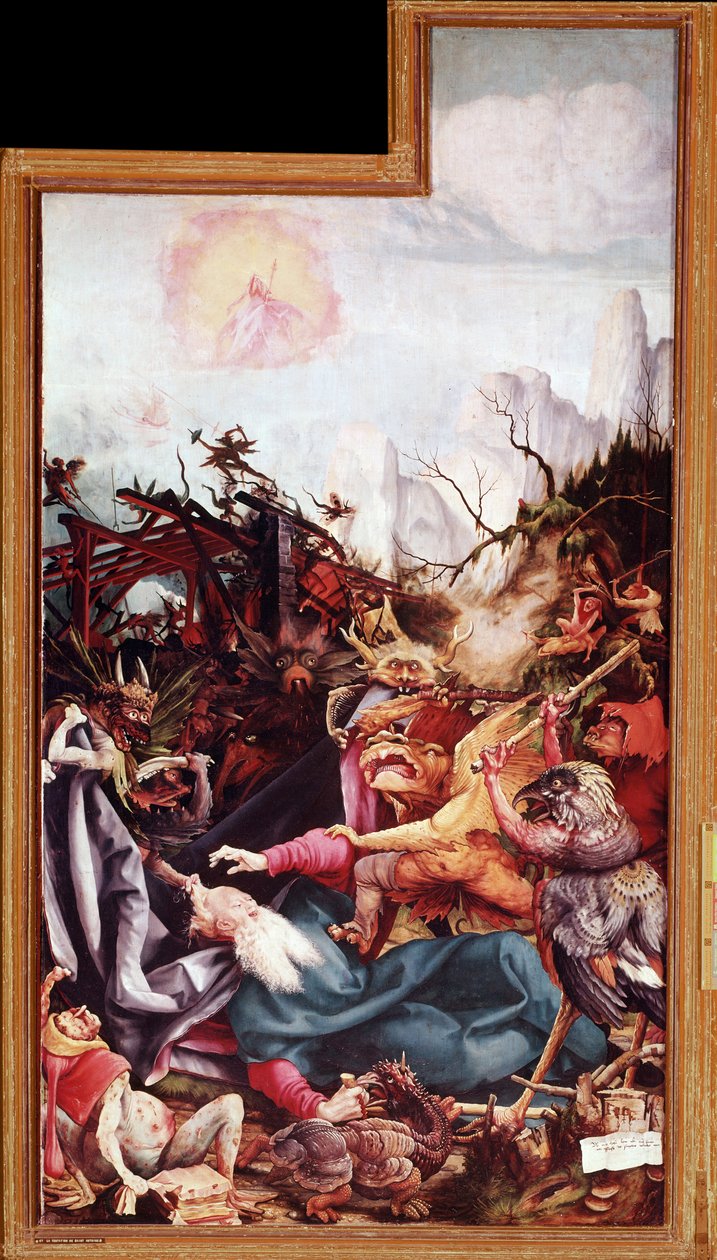 The Temptation of St Anthony the Great, altertavle av Issenheim (olje på panel av Matthias (c.1480 1528) Grunewald