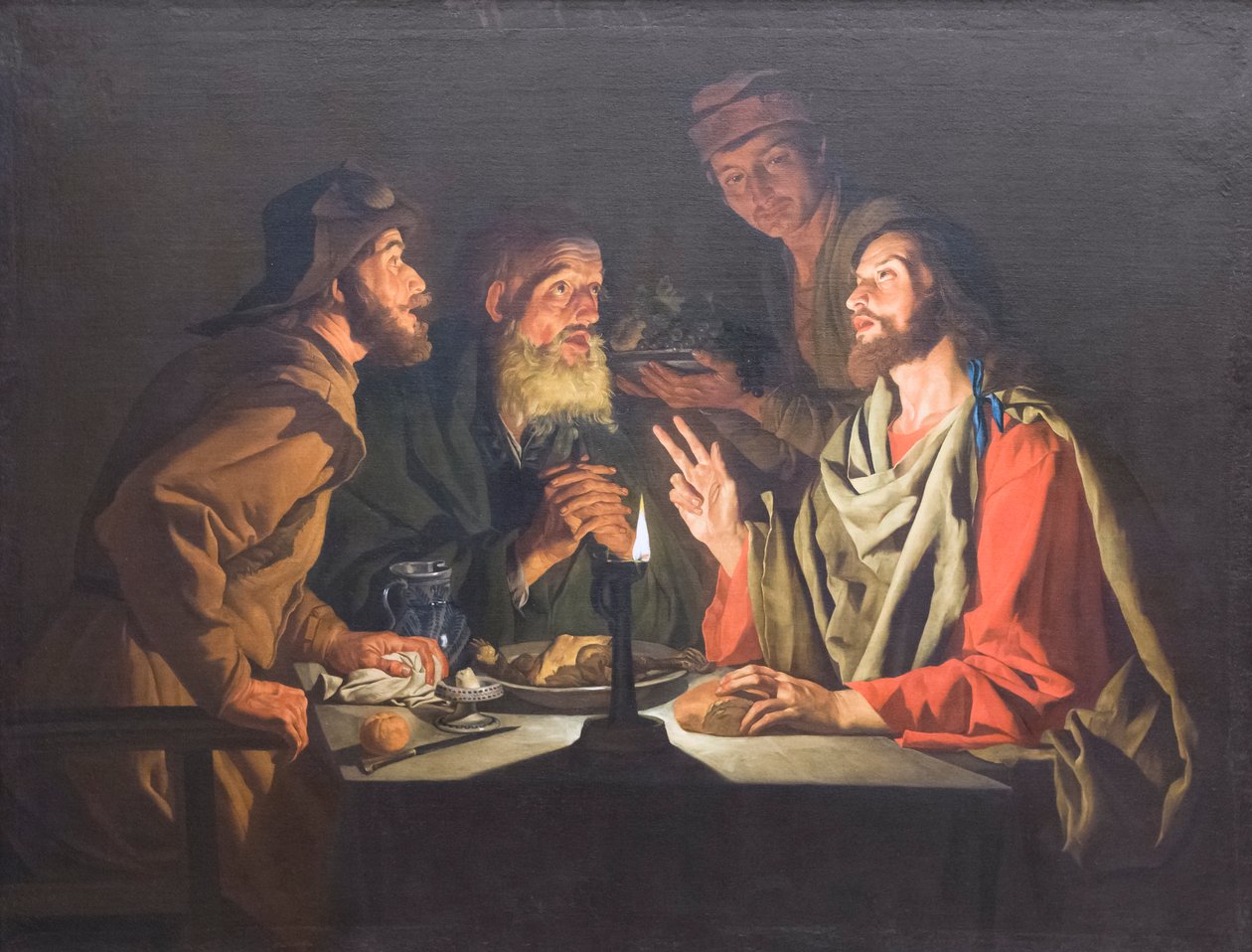 Kveldsmat på Emmaus av Matthias (c.1600 p.1650) Stomer
