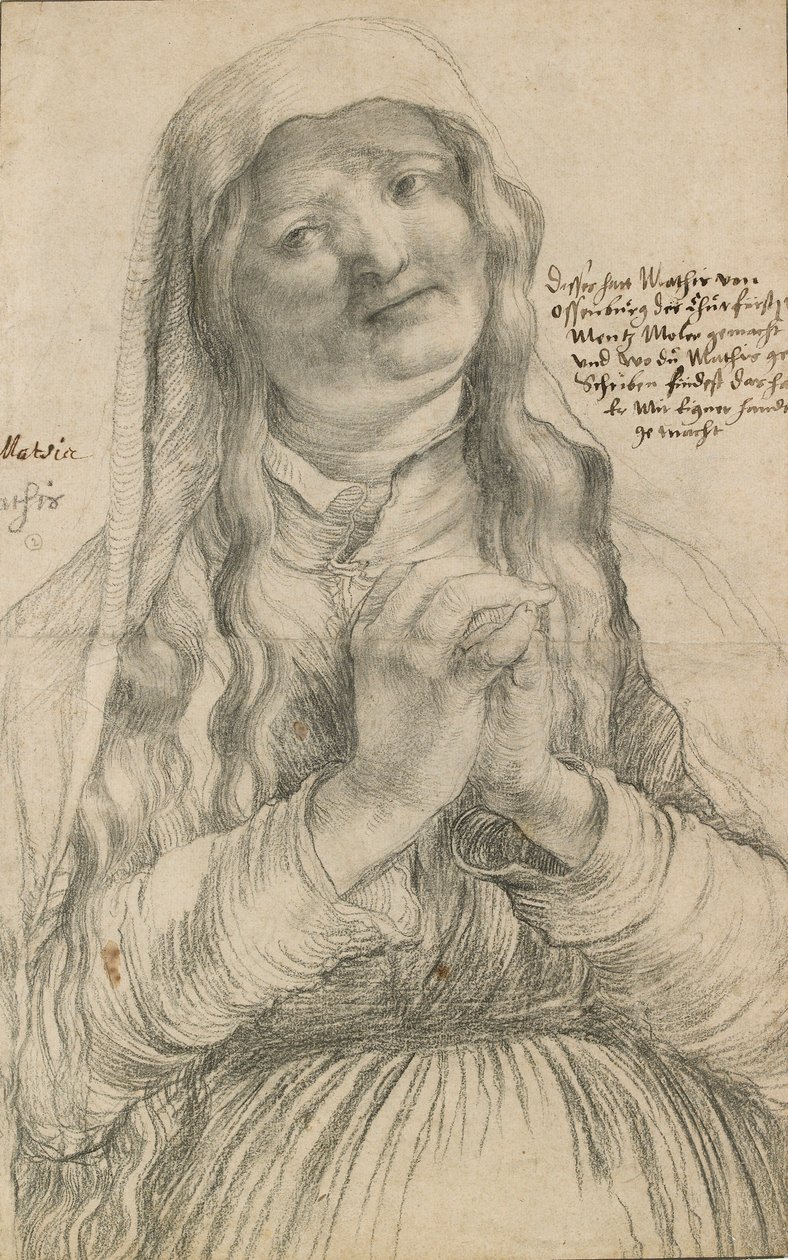 En eldre kvinne med foldede hender, tidlig på 1500-tallet av Matthias Gruenewald