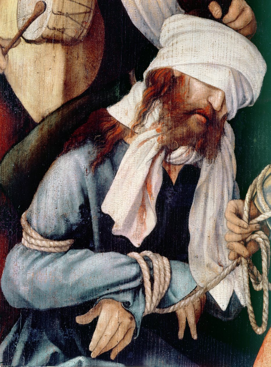 Detalj av Mocking of Christ olje på lerret av Matthias Grünewald