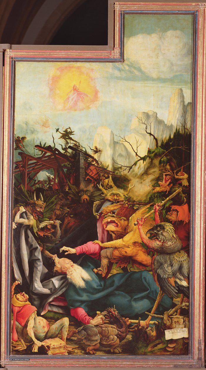 Fristelse av St. Antonius, fra Isenheim-altertavlen, ca. 1512-16 av Matthias Grünewald
