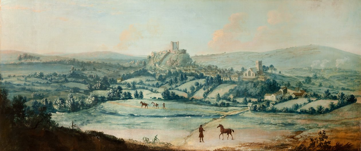 Distant View of Clitheroe, ca. 1730 (olje på lerretstavle) av Matthias Read