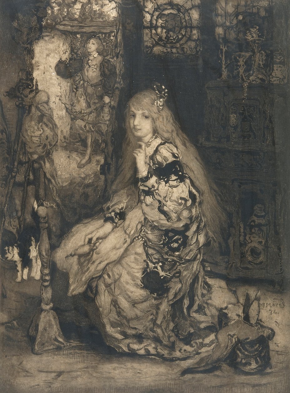 Jente med spindel, 1874 av Matthijs Maris
