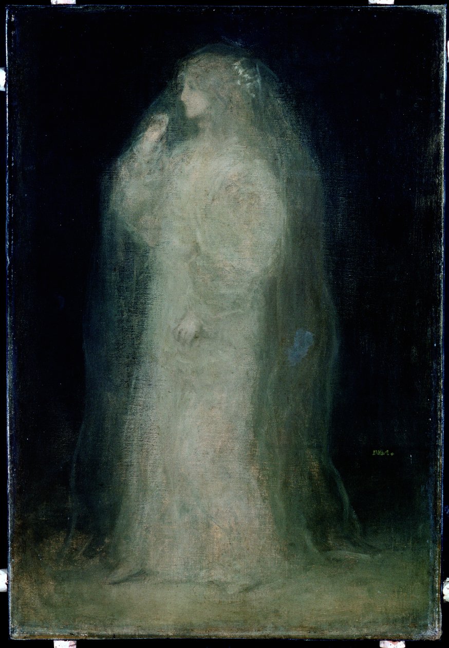 Bruden, eller nybegynneren som tar sløret, ca. 1887 av Matthijs Maris