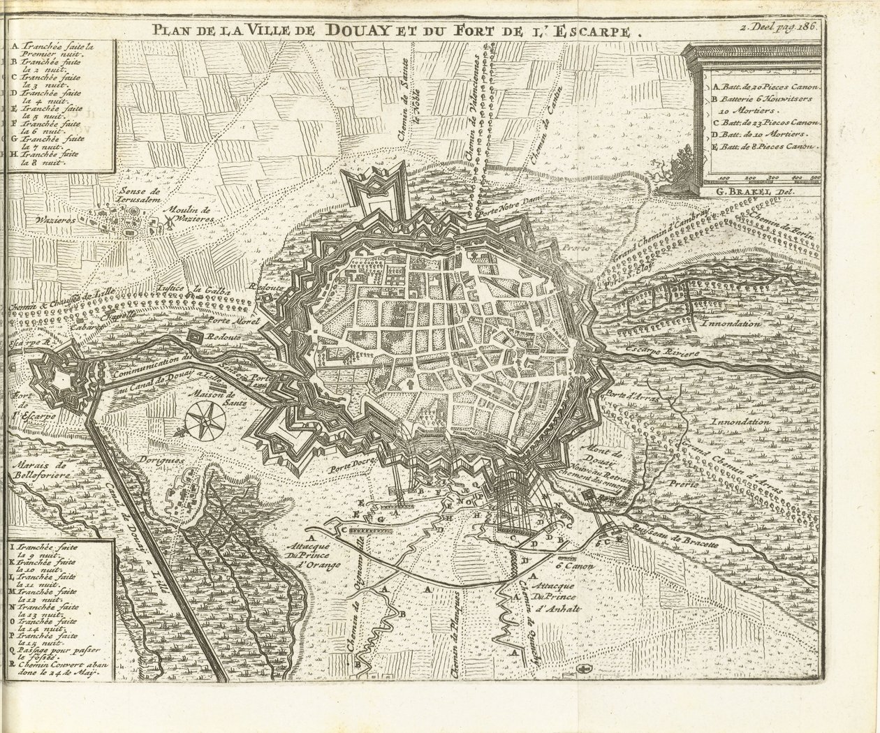 Beleg van Douai, 1710 Plan de la Ville de Douay et du Fort de l