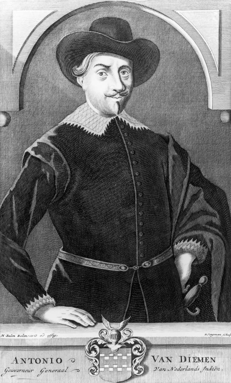 Portrett av Antony van Diemen (1593-1645) gravert av Dirk Jongman (f.1684) av Matthys Balen