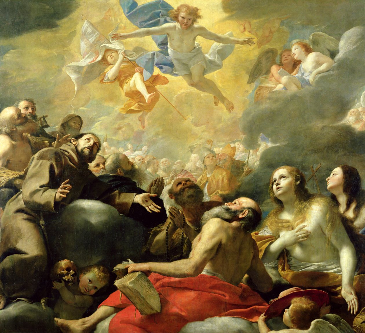 Kristus i herlighet med de hellige, ca. 1660 av Mattia Preti