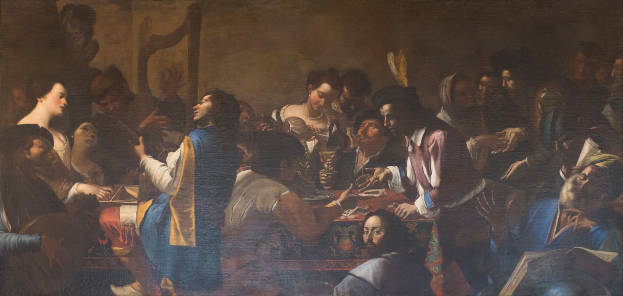 Allegori over de fem sansene av Mattia (1613 99) Preti