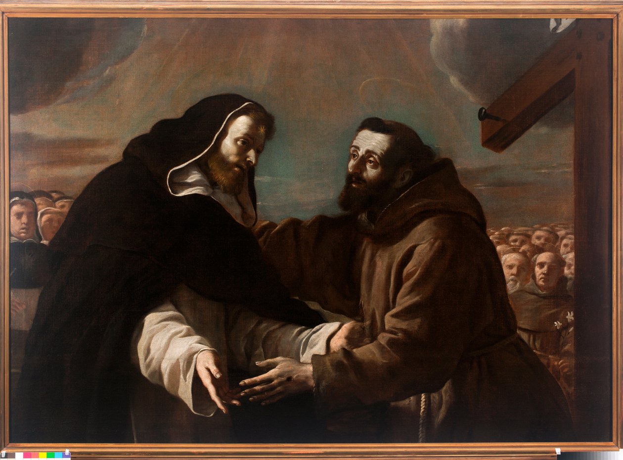 The Meeting of St Dominic and St Francis of Assisi (olje på lerret av Mattia Preti