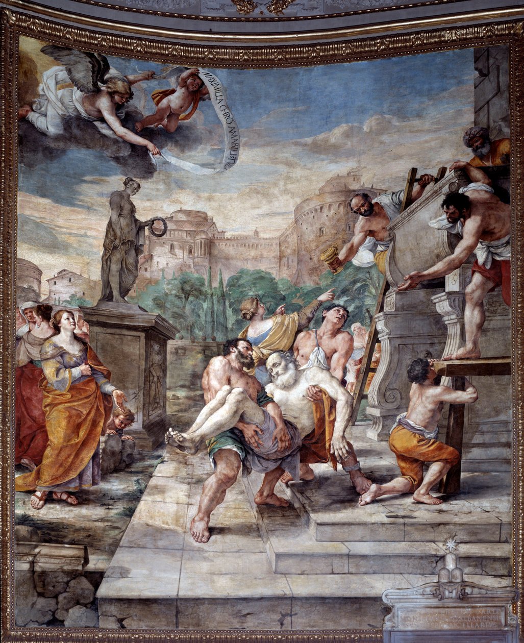 Begravelse av St. Andrew (fresco av Mattia Preti