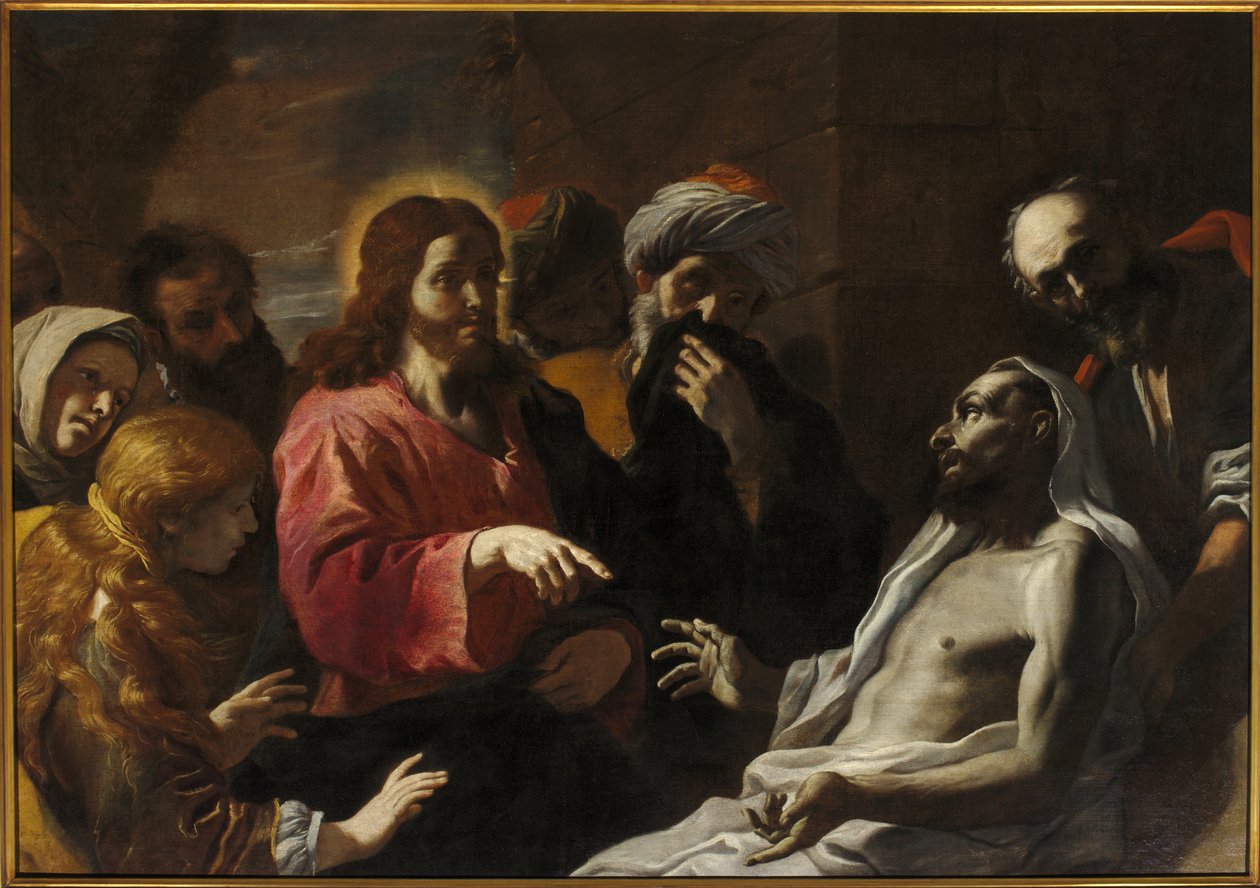 Resurrection of Lazarus, andre halvdel av 1600-tallet (olje på lerret) av Mattia (1613 99) Preti
