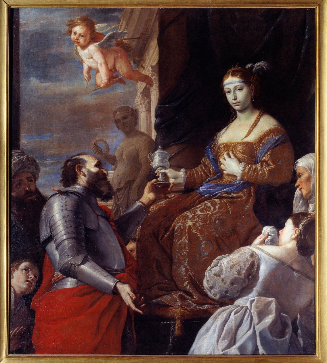 Sophonisbe (235-203 f.Kr.) tok giften. Massinissa forgiftet sin kone Sophinisbe, dronning av Numidia i stedet for å levere henne til Roma. Maleri av Mattia Preti (1613-1699) Ec. Ital. av Mattia Preti