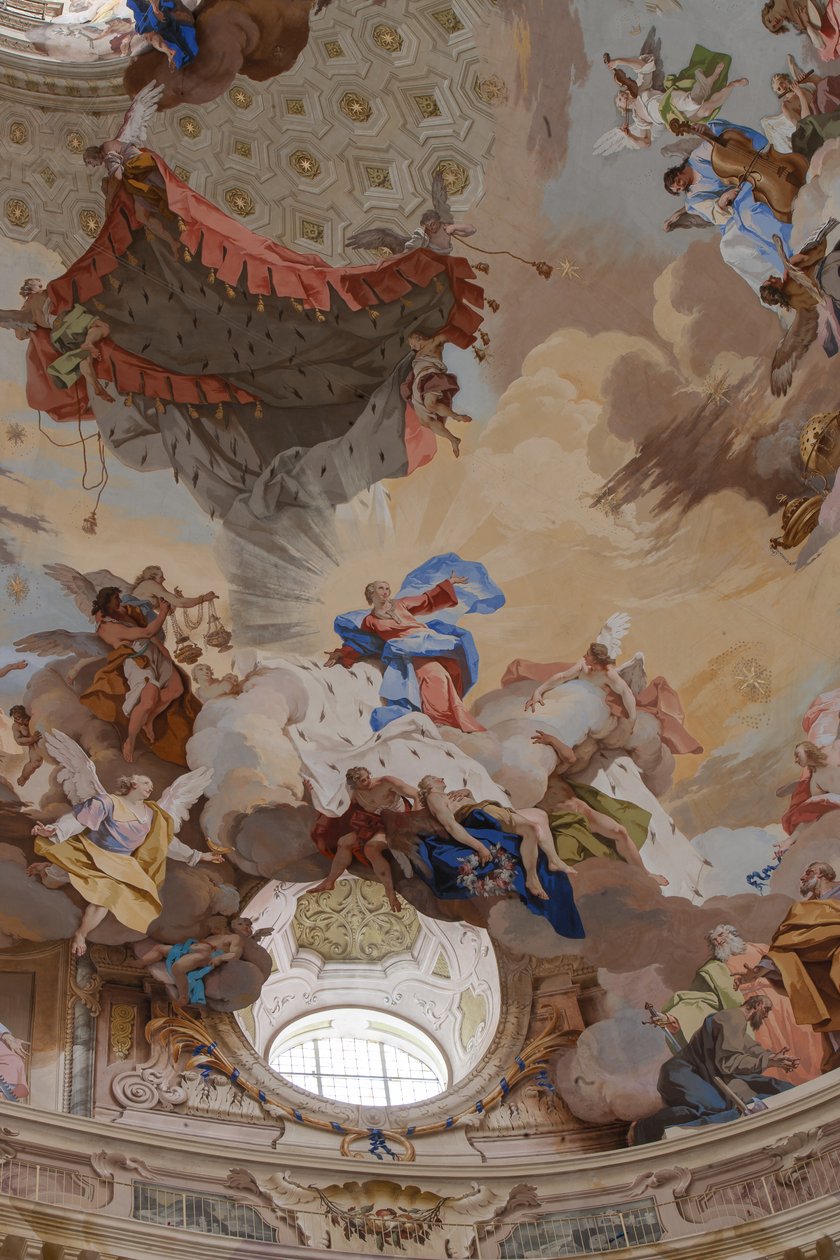 Detalj av "The Assumption of Mary" av Mattia Biella Felice and Bibiena Giuseppe Galli Bortoloni