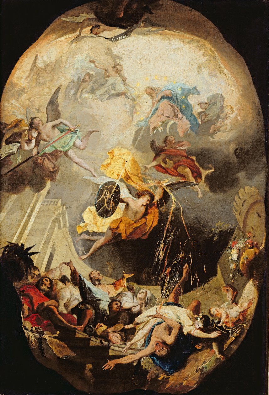 Den dominikanske orden overvinner kjetteri, 1750 av Mattia Bortoloni