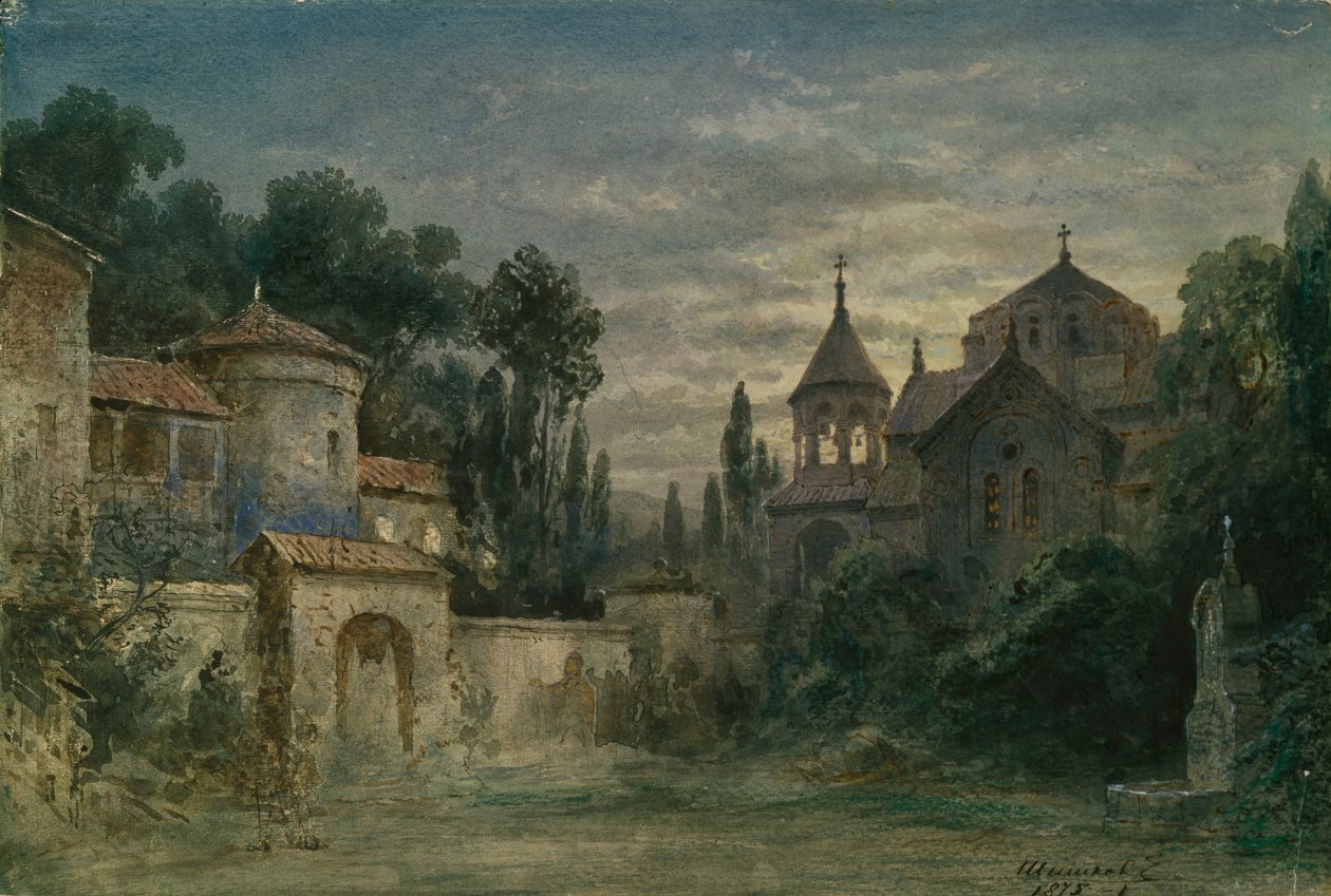 Scenedesign for operaen The Force of Destiny av G. Verdi, 1875 av Matvey Andreyevich Shishkov