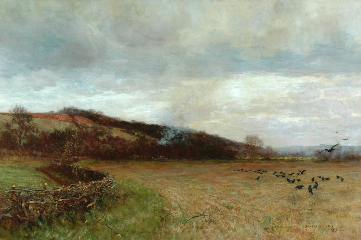 Landskap med fugler, 1897 av Maud Raphael Jones