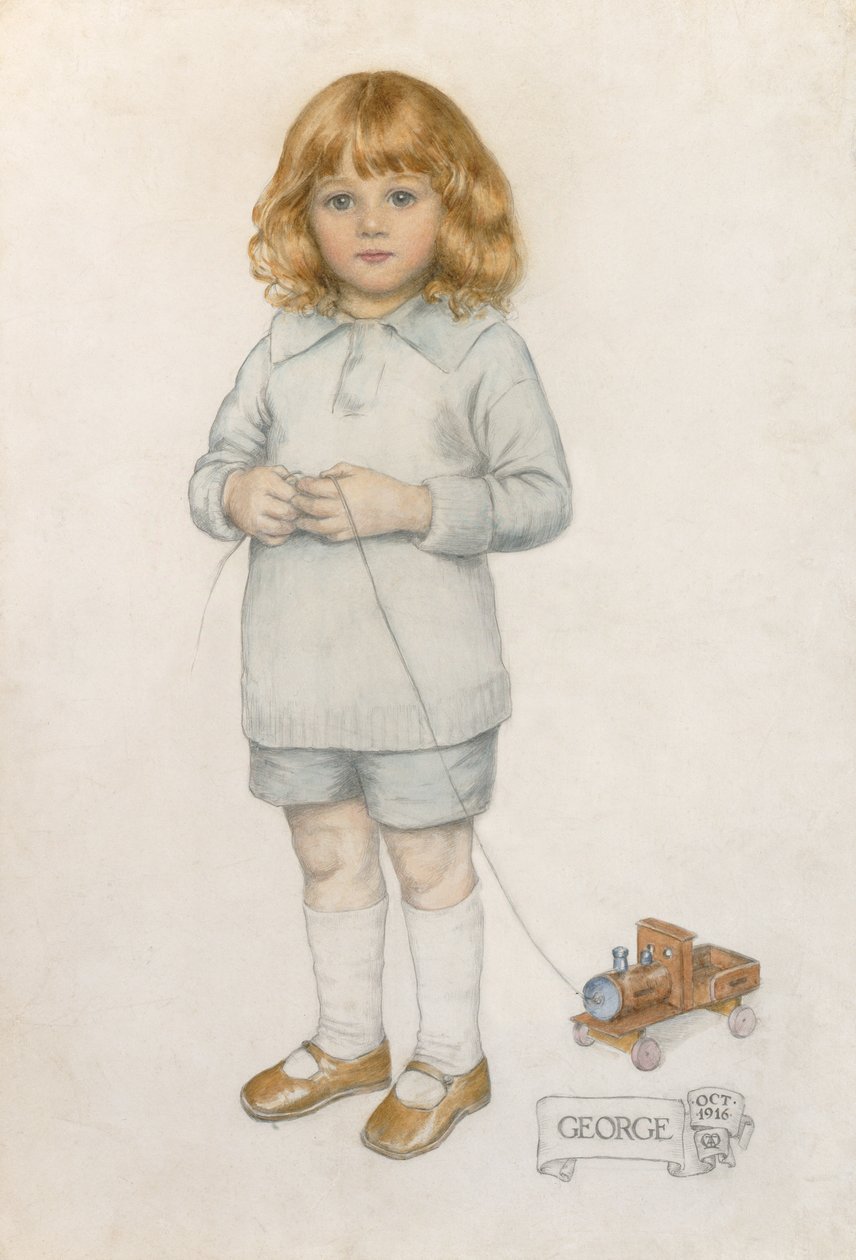 Portrett av George, 1916 blyant og wc på papir av Maud Tindal Atkinson