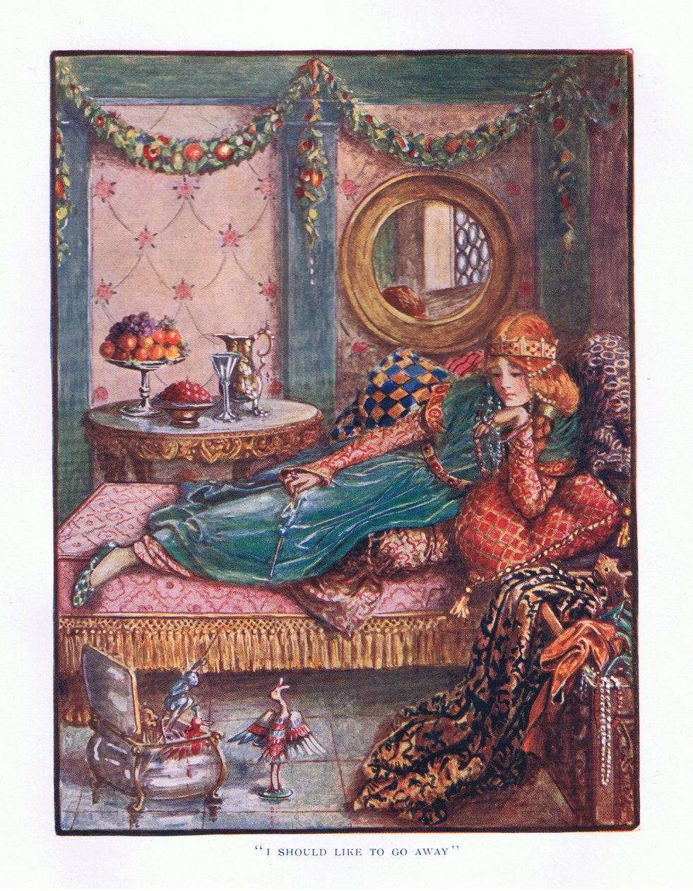 Jeg vil gjerne si gå bort, illustrasjon fra Lady And Fairy Tales, 1914 av Maud Tindal Atkinson
