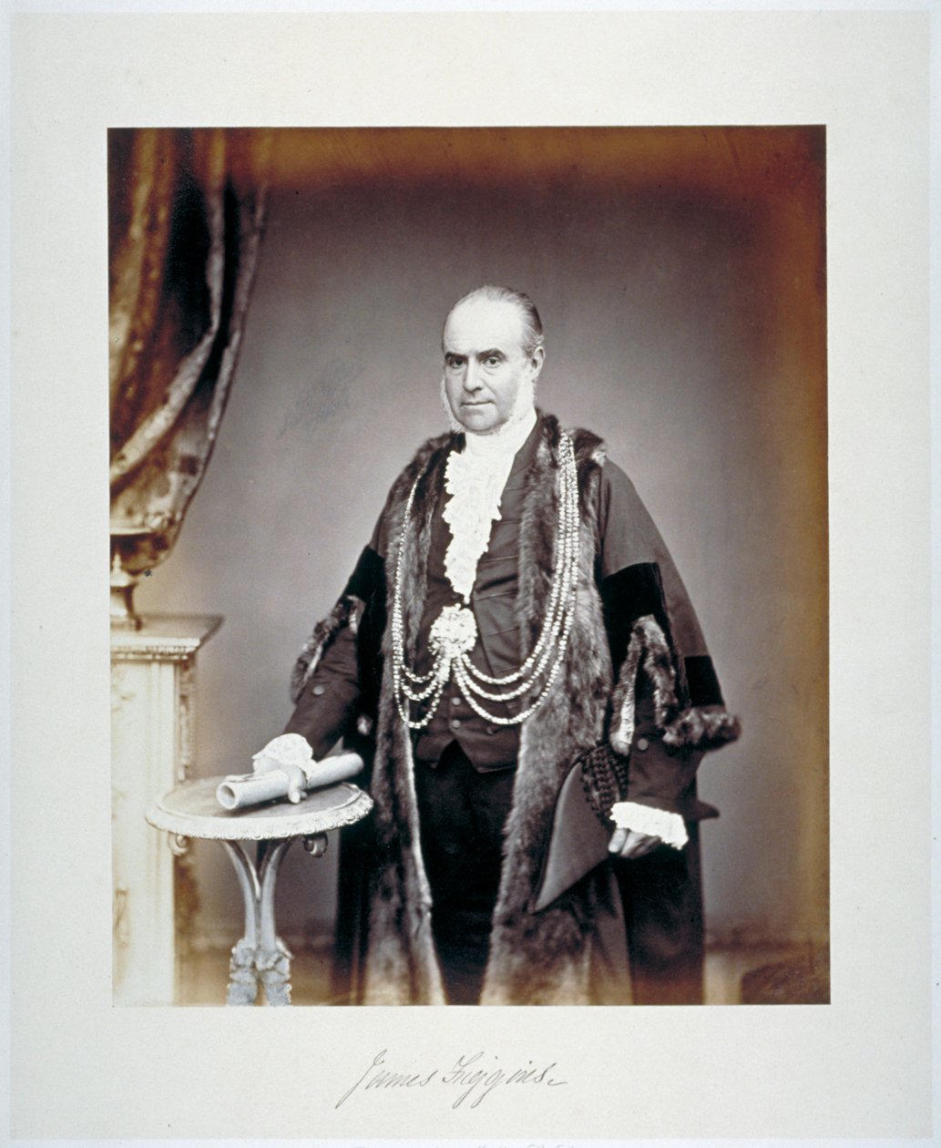 James Figgins, sheriff i London, i skjærende kostyme, c1865 av Maull and Co