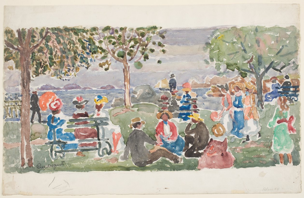 Gloucester Park (wc på papir) av Maurice Brazil Prendergast