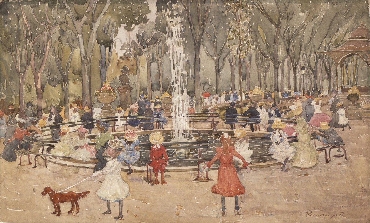 I Central Park, New York, ca. 1900-03 av Maurice Brazil Prendergast