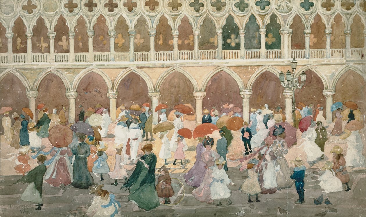 Sollys på Piazzetta av Maurice Brazil Prendergast