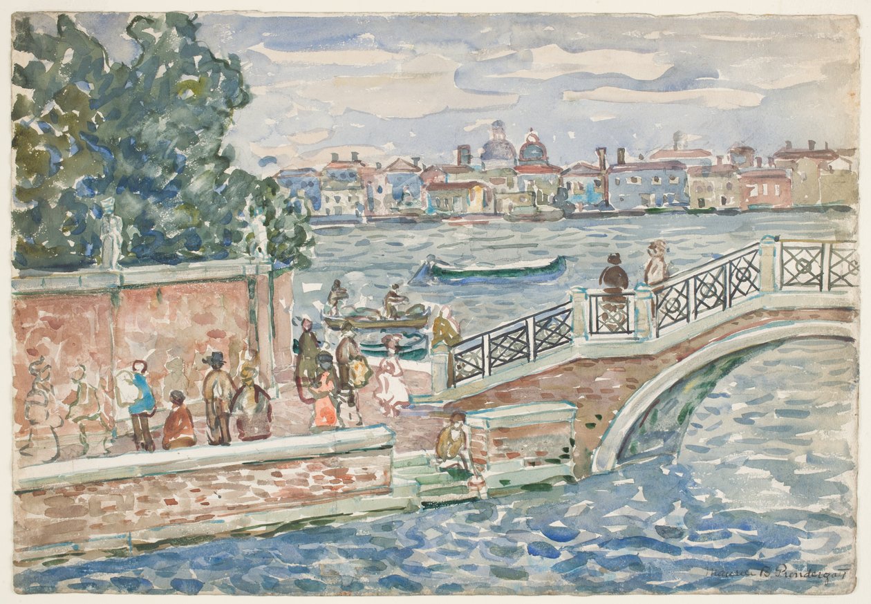 Venezia (wc over grafitt på papir) av Maurice Brazil Prendergast