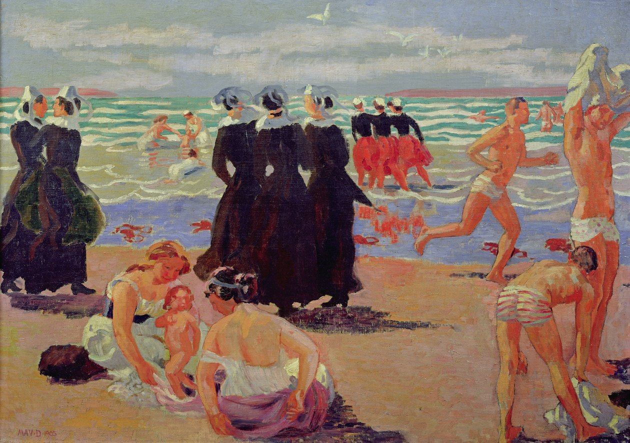 Bading ved benådningen av Sainte-Anne-la-Palud, 1905 av Maurice Denis