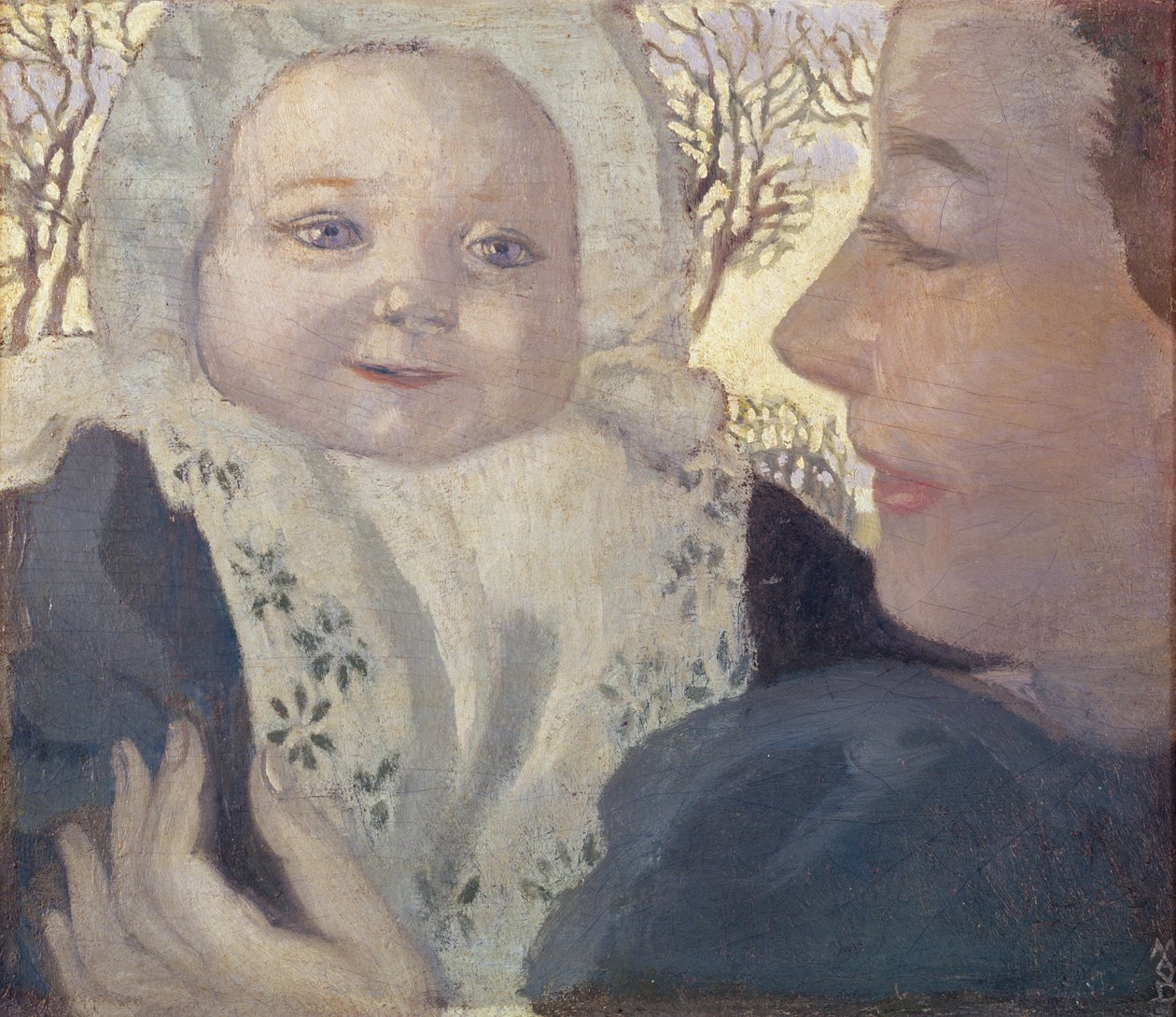 Bernadette og hennes mor, ca. 1900 (olje på kort) av Maurice Denis