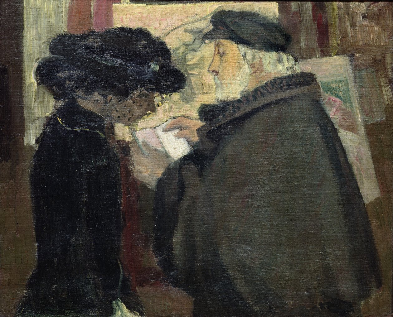 Edgar Degas (1834-1917) med sin modell, ca. 1904 av Maurice Denis