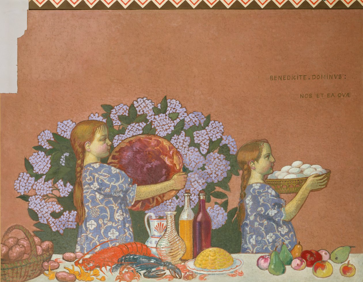 Grace, venstre panel fra dekorasjonen av kunstnerens hjem i Perros-Guirac, 1908 av Maurice Denis