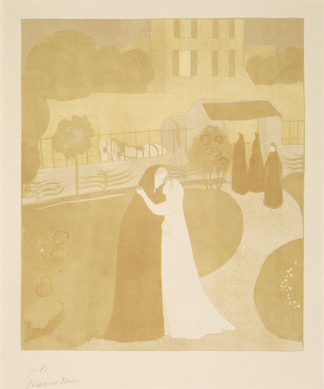 La Visitation a la Villa Montrouge (Besøket i byen Montrouge), 1896 (litografi i farger) av Maurice Denis