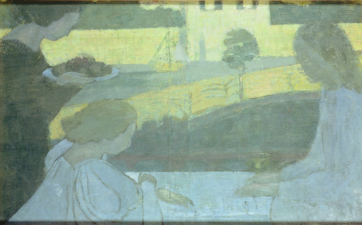 Martha og Mary, første versjon på verso av det ferdige maleriet, 1896 (se 184139) av Maurice Denis